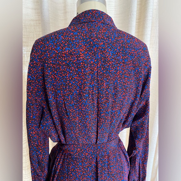 Kenzo Belted Silk Dress Micro Camo Pockets - Picture 4 of 16